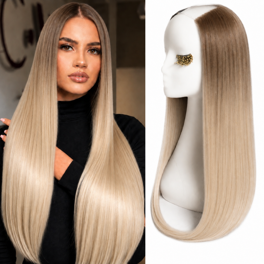 Extensii Front Lace (Semiperuca) DeLuxe Ombre Saten Deschis Blond Foarte Deschis Extensii Front Lace (Semiperuca) DeLuxe Ombre Saten Deschis Blond Foarte Deschis